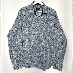 BUGATCHI Men’s‎ Classic Fit 100% Cotton Long Sleeve Button Up Floral Preppy L